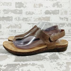 Dansko Reece Waxy Burnished Brown Leather Sandals K837